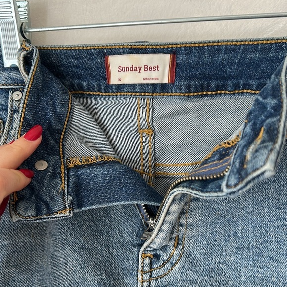 Sunday Best denim shorts. Non-distressed, zip fly, frayed edge. Size M (28-29) - Picture 6 of 7